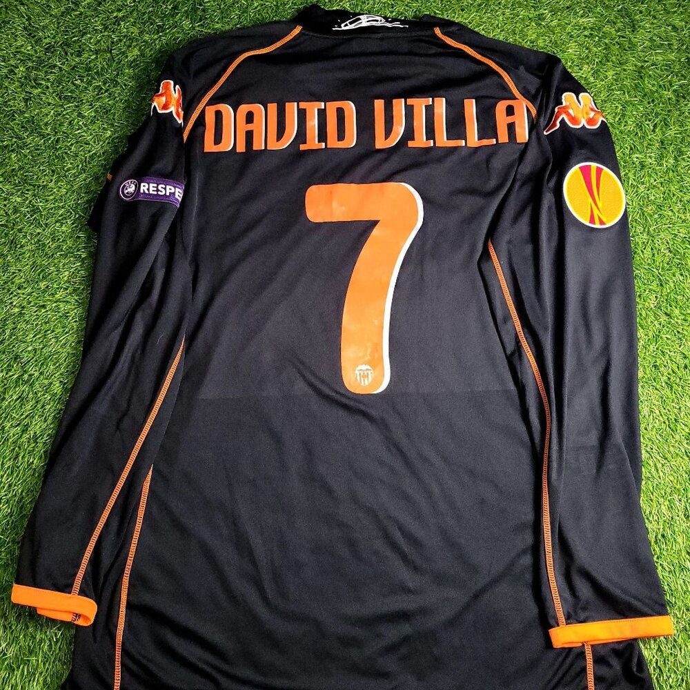 Villa Valencia Kappa 2009 2010 Away Soccer Jersey XL